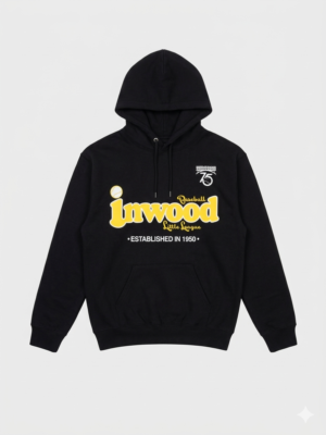 Black/Yellow Letters Hooded Sweatshirt